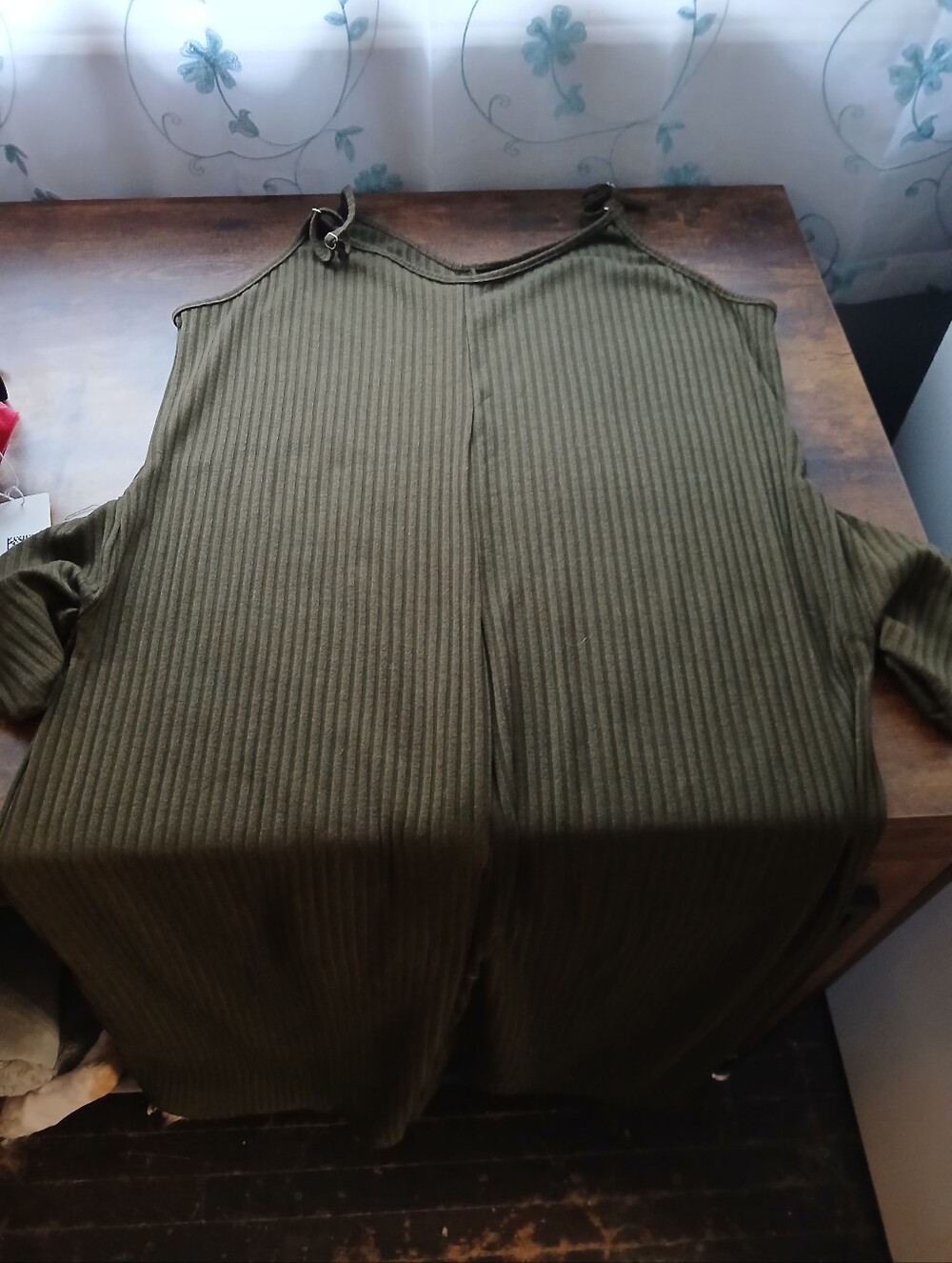 Olive Green Ribbed Cold Women's Jumpsuit